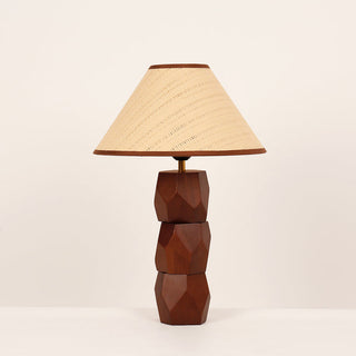 Lexi Helena Hand-Faceted Wooden Base Table Lamp