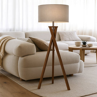 Lexi Easel Floor Lamp - Walnut