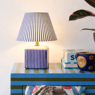 Lexi Amaris Ceramic Striped Table Lamp
