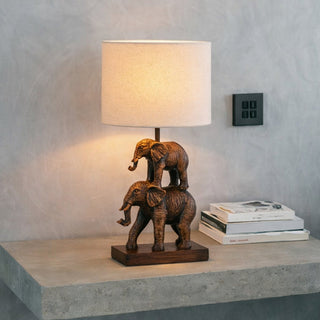 Lexi Mother & Calf Elephant LED Table Lamp