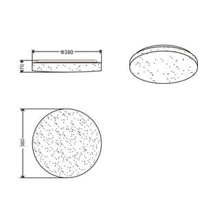 Lexi Starry Glow Tri Colour Dimmable Flush Mount LED Ceiling Light Large