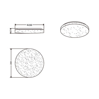 Lexi Starry Glow Tri Colour Dimmable Flush Mount LED Ceiling Light Small