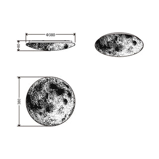 Lexi Luna Moon Tri Colour Dimmable Flush Mount LED Ceiling Light Small