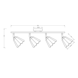 Lexi Coraline 4lt Linear Ceiling Light