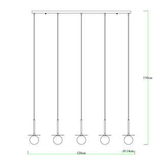 Lexi Ophelia 5lt Pendant Light