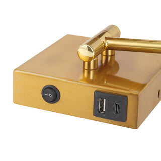 Lexi Elspet Swing Arm Wall Lamp with charging ports