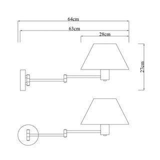 Lexi Elspet Swing Arm Wall Lamp with charging ports