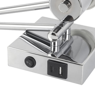 Lexi Elspet Swing Arm Wall Lamp with charging ports