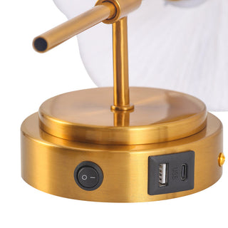 Lexi Sigrid Reading Wall Lamp with charging ports