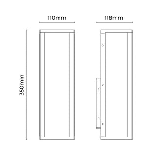 Lexi Zyra 2lt Up/Down Outdoor Wall Light Black