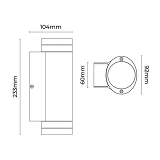 Lexi Mira Up/Down LED CCT Outdoor Wall Light