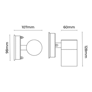 Lexi Zyven Fixed Single Outdoor Wall Light Black