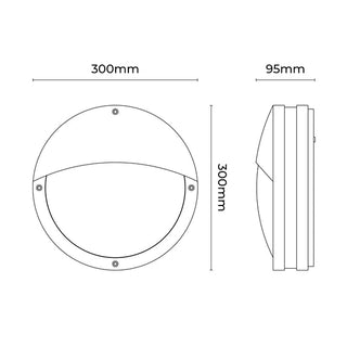 Lexi Omira CCT LED Outdoor Bunker With Eyelid Large/Black