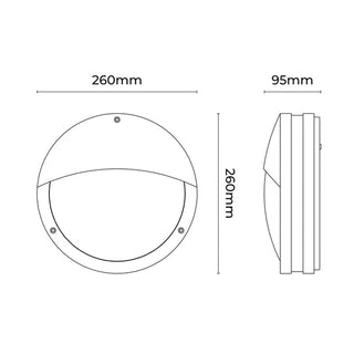 Lexi Omira CCT LED Outdoor Bunker With Eyelid Small/Black
