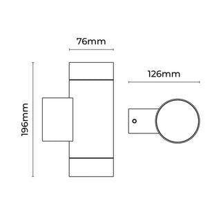 Lexi Truvo CCT LED Up/Down Outdoor Wall Light White