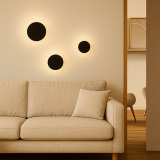 Lexi Orlan 120mm LED Colour-Shifting Disc Wall Sconce Black/Small