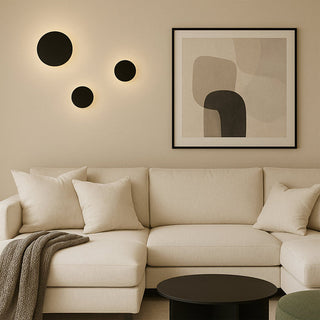 Lexi Orlan 120mm LED Colour-Shifting Disc Wall Sconce Black/Small