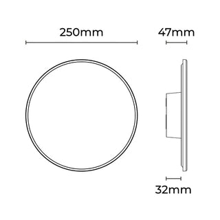 Lexi Orlan 250mm LED Colour-Shifting Disc Wall Sconce Black/Large