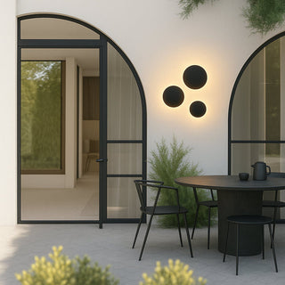 Lexi Orlan 250mm LED Colour-Shifting Disc Wall Sconce Black/Large