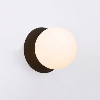Lexi Odessa Opal Frosted Glass LED Wall Light with Black Base Warm White/Small