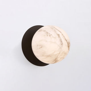 Lexi Odessa Marble Opal Glass LED Wall Light with Black Base Warm White/Small