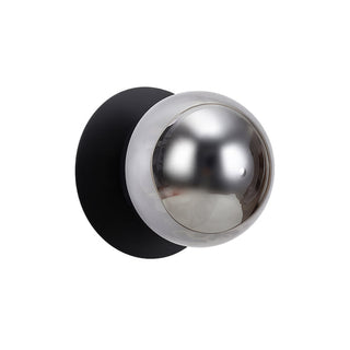 Lexi Odessa Molten Ripple Glass LED Wall Light with Black Base Warm White/Small