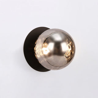 Lexi Odessa Molten Ripple Glass LED Wall Light with Black Base Warm White/Small