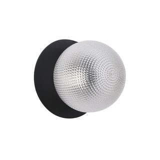 Lexi Odessa Diamond Cut Glass LED Wall Light with Black Base Warm White/Small