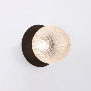 Lexi Odessa Diamond Cut Glass LED Wall Light with Black Base Warm White/Small
