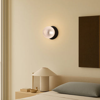 Lexi Odessa Diamond Cut Glass LED Wall Light with Black Base Warm White/Small