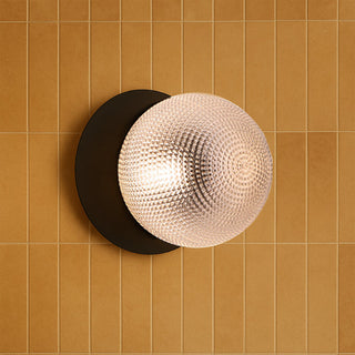 Lexi Odessa Diamond Cut Glass LED Wall Light with Black Base Warm White/Small