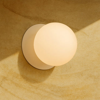 Lexi Odessa Opal Frosted Glass LED Wall Light with White Base Warm White/Small