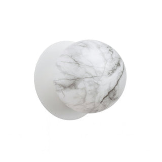 Lexi Odessa Marble Opal Glass LED Wall Light with White Base Warm White/Small