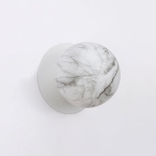 Lexi Odessa Marble Opal Glass LED Wall Light with White Base Warm White/Small