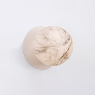 Lexi Odessa Marble Opal Glass LED Wall Light with White Base Warm White/Small
