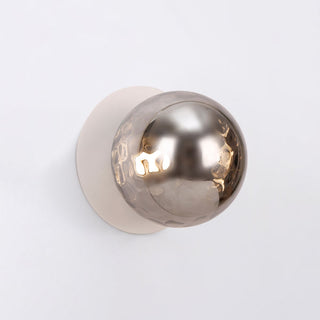 Lexi Odessa Molten Ripple Glass LED Wall Light with White Base Warm White/Small