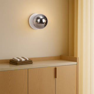 Lexi Odessa Molten Ripple Glass LED Wall Light with White Base Warm White/Small