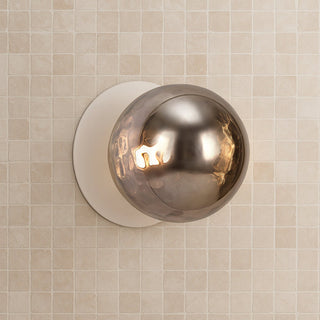 Lexi Odessa Molten Ripple Glass LED Wall Light with White Base Warm White/Small