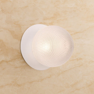 Lexi Odessa Diamond Cut Glass LED Wall Light with White Base Warm White/Small