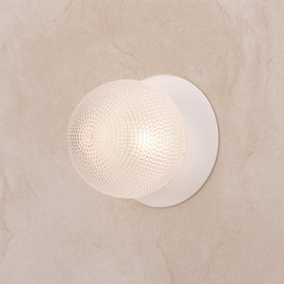 Lexi Odessa Diamond Cut Glass LED Wall Light with White Base Warm White/Small