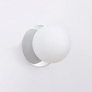 Lexi Odessa Opal Frosted Glass LED Wall Light with Chrome Base Warm White/Small