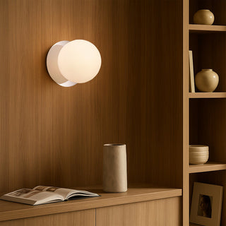 Lexi Odessa Opal Frosted Glass LED Wall Light with Chrome Base Warm White/Small