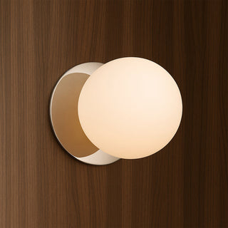 Lexi Odessa Opal Frosted Glass LED Wall Light with Chrome Base Warm White/Small