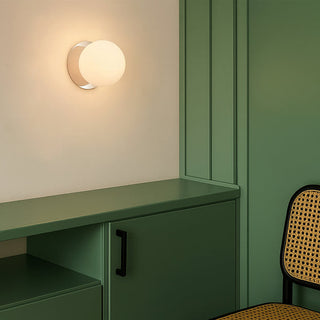 Lexi Odessa Opal Frosted Glass LED Wall Light with Chrome Base Warm White/Small