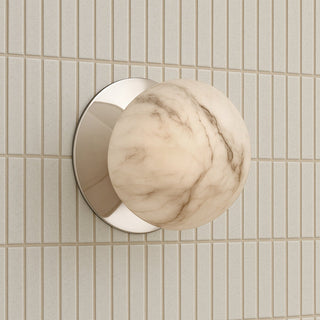 Lexi Odessa Marble Opal Glass LED Wall Light with Chrome Base Warm White/Small
