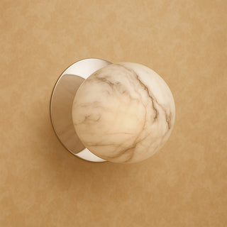 Lexi Odessa Marble Opal Glass LED Wall Light with Chrome Base Warm White/Small