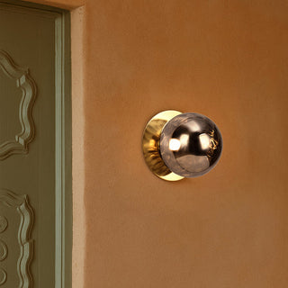Lexi Odessa Molten Ripple Glass LED Wall Light with Brass Base Warm White/Small