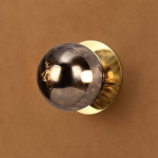Lexi Odessa Molten Ripple Glass LED Wall Light with Brass Base Warm White/Small