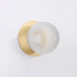 Lexi Odessa Diamond Cut Glass LED Wall Light with Brass Base Warm White/Small