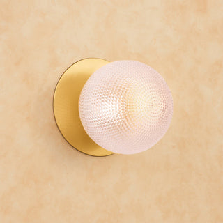 Lexi Odessa Diamond Cut Glass LED Wall Light with Brass Base Warm White/Small